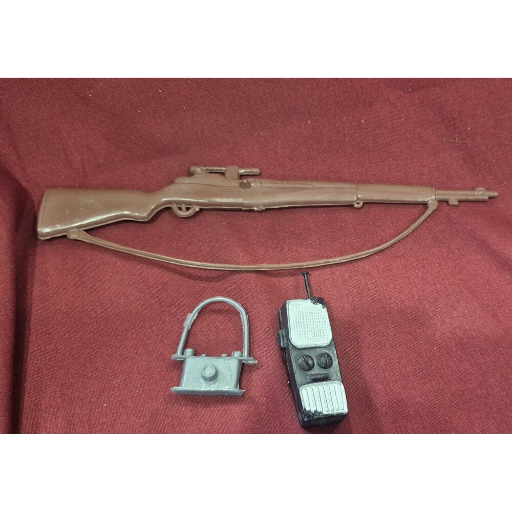 1970's Vintage GI Joe or Other 12" Action Figure Accessories Gun Walkie Camera